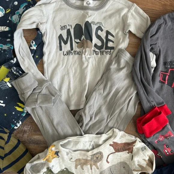 Mixed Boys Pajama Bundle with Dinosaur, Batman & Animal Prints - Picture 8 of 10